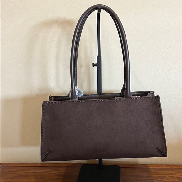 Guess | Chocolate Brown Satchel w/Iconic Logo Bag Charm - Picture 6 of 17